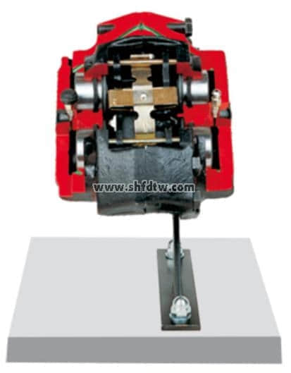 固定鉗盤式制動器解剖模型，帶四個活塞